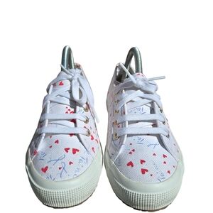 Superga 2750 Cotu Classic Hearts & Je T’aime Script White Canvas Sneakers
